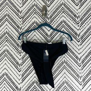 Nwt Women Abercrombie & Fitch Solid Black High Leg Cheeky Swim Bottom Sz S